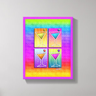 POP ART MARTINIS Galerie-verpackte Leinwand