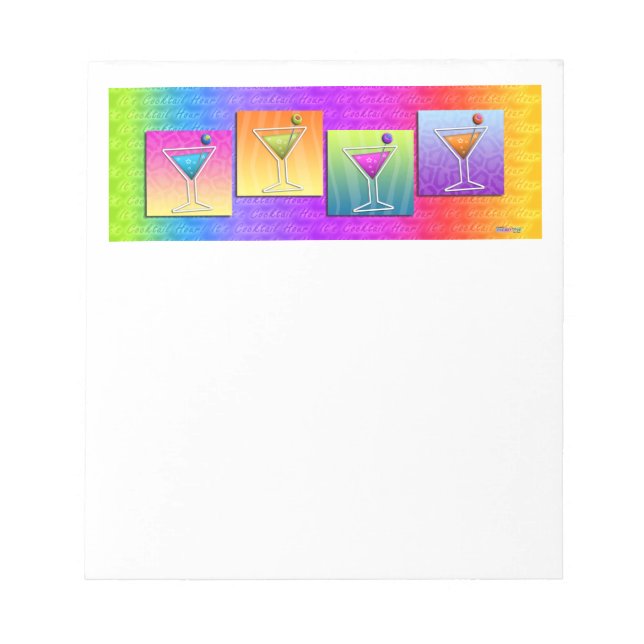 Pop Art MARTINIS NOTEPAD Notizblock (Vorderseite)