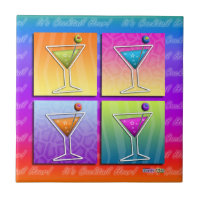 Pop Art Martinis Tile - Untersetzer - Trivet