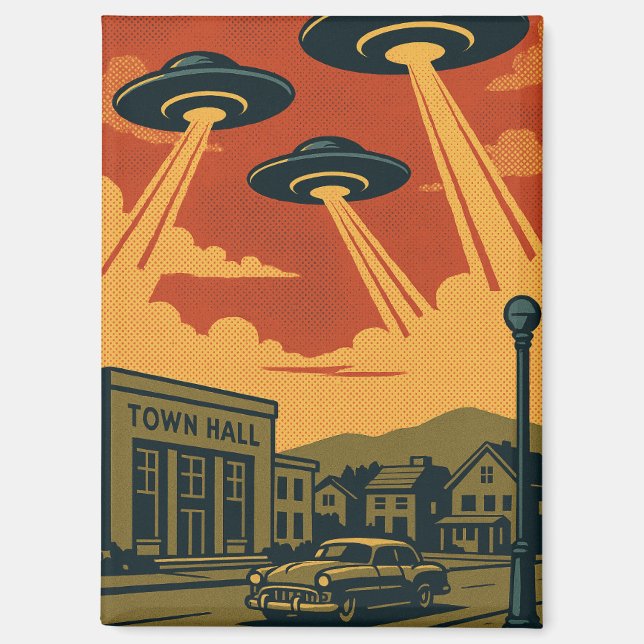 Pop Art MCM Alien Invasion Magnet (Vorderseite)