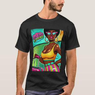 Pop Art Melanin Frau Afro Flüge erwischen, keine G T-Shirt