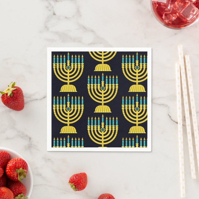 Pop-Art-Menora-Napkins Serviette (Beispiel)