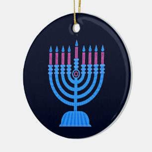 Pop Art Menorah Keramik Ornament