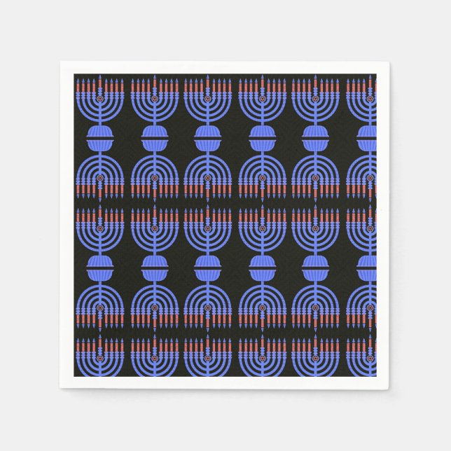 Pop Art Menorah Napkins Serviette (Vorderseite)