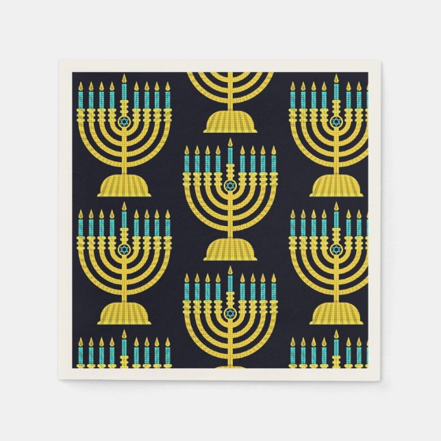 Pop Art Menorah Napkins Serviette (Vorderseite)