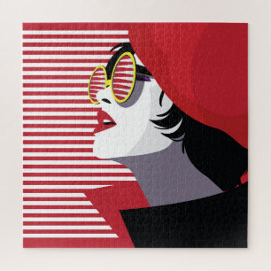 Pop-Art-Mode Frau Vintage Puzzle