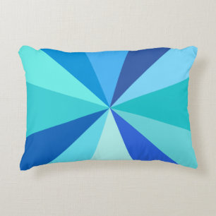 Pop Art Modern 60er Funky Geometric Rays in Blue Dekokissen