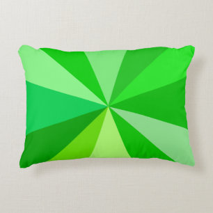 Pop Art Modern 60er Funky Geometric Rays in Green Dekokissen