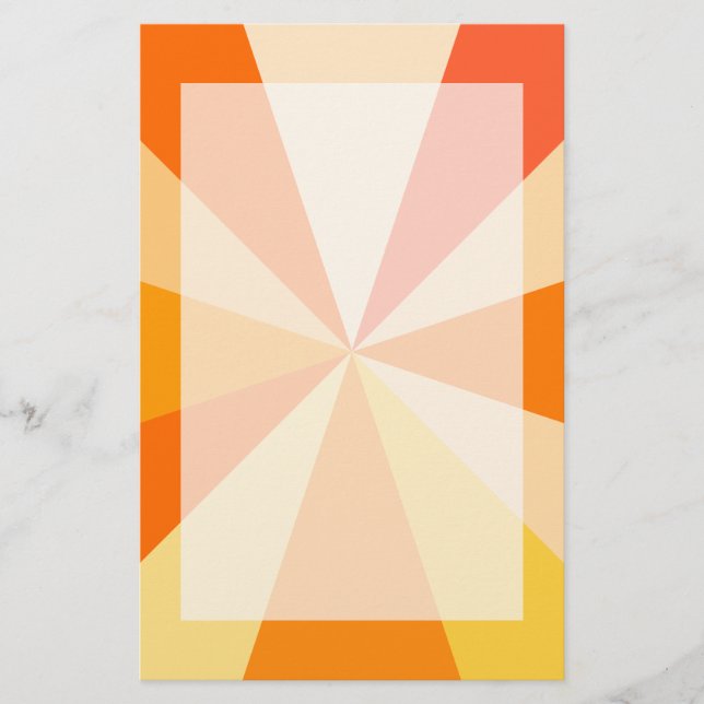 Pop Art Modern 60er Funky Geometric Rays in Orange Briefpapier (Vorderseite)