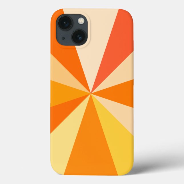 Pop Art Modern 60er Funky Geometric Rays in Orange Case-Mate iPhone Hülle (Rückseite)