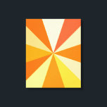 Pop Art Modern 60er Funky Geometric Rays in Orange Leinwanddruck<br><div class="desc">Dieses angesagte Retro-60er-inspiriert Pop-Kunstdesign hat psychedelische Orangenstrahlen / Sonnenbrillen,  die in einem geometrischen Muster abschießen. Dieses trendige,  minimalistische,  ultra-Mod-Design hat zwölf Strahlen in verschiedenen Orangetönen. Es ist groovy,  Baby.</div>