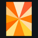 Pop Art Modern 60er Funky Geometric Rays in Orange Poster<br><div class="desc">Dieses angesagte Retro-60er-inspiriert Pop-Kunstdesign hat psychedelische Orangenstrahlen / Sonnenbrillen,  die in einem geometrischen Muster abschießen. Dieses trendige,  minimalistische,  ultra-Mod-Design hat zwölf Strahlen in verschiedenen Orangetönen. Es ist groovy,  Baby.</div>