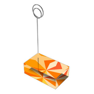 Pop Art Modern 60er Funky Geometric Rays in Orange Tischkartenhalter