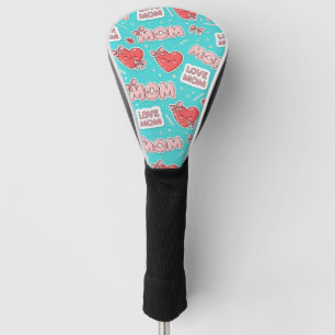 Pop-Art-MOM-Liebesmuster in Türkis Golf Headcover