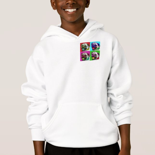 Pop Art Mops Kinder Zip Hoodie (Vorderseite)