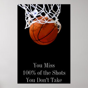 Pop-Art-Motivationszitat Basketball-Türposter Poster