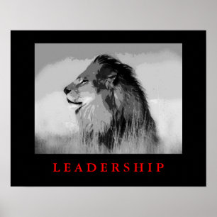 Pop Art Motivierend Leadership King Lion Poster