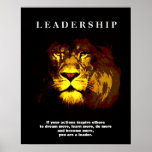 Pop Art Motivierend Leadership Lion Poster<br><div class="desc">Lion Digital Artwork - Lion Head Computer Animal Art - Uni Pop Kunst - Wilde Big Cats Computerbilder</div>