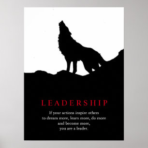 Pop Art Motivierend Leadership Wolf Poster