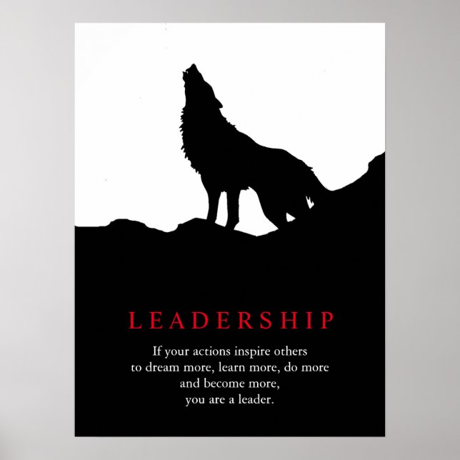 Pop Art Motivierend Leadership Wolf Poster (Vorne)
