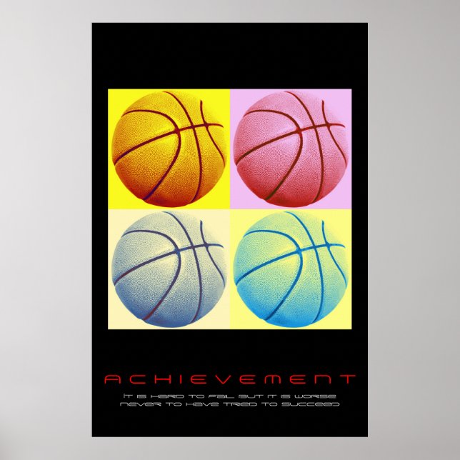 Pop Art Motivierend Leistung Basketball Poster (Vorne)