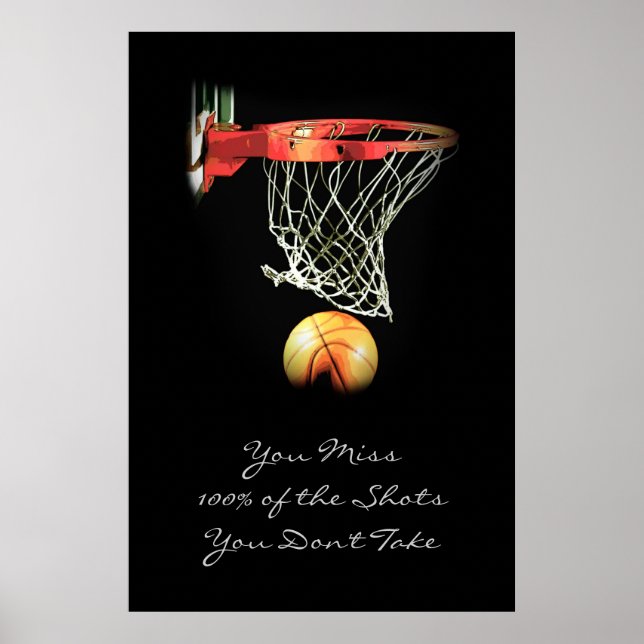 Pop Art Motivierend Quote Basketball drucken Poster (Vorne)