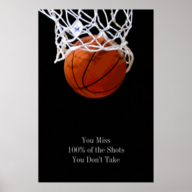Pop Art Motivierend Zitat Basketball Poster (Vorne)