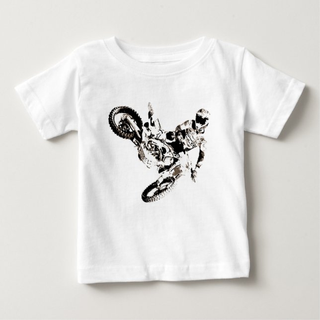Pop Art Motocross Motorrad Sport Baby T-shirt (Vorderseite)