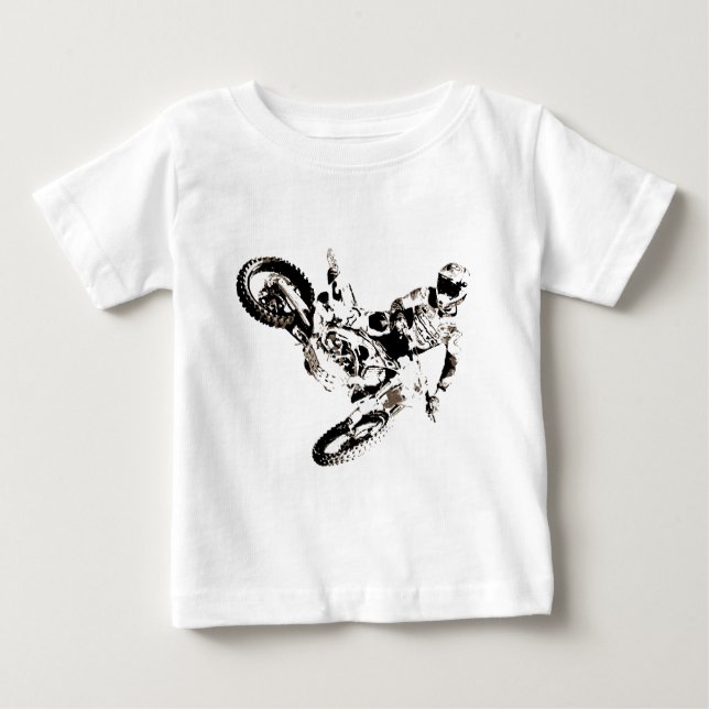 Pop Art Motocross Motorrad Sport Baby T-shirt (Vorderseite)