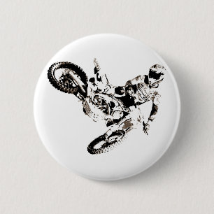 Pop Art Motocross Motorrad Sport Button