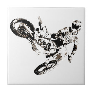 Pop Art Motocross Motorrad Sport Fliese