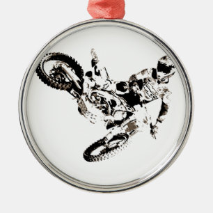 Pop Art Motocross Motorrad Sport Ornament Aus Metall
