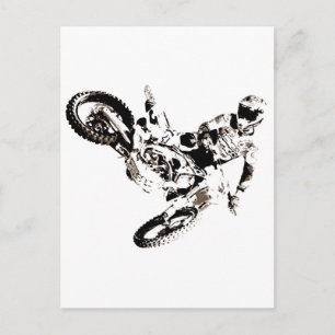 Pop Art Motocross Motorrad Sport Postkarte