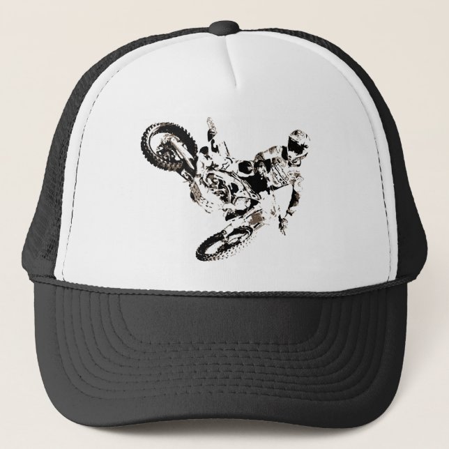 Pop Art Motocross Motorrad Sport Truckerkappe (Vorderseite)