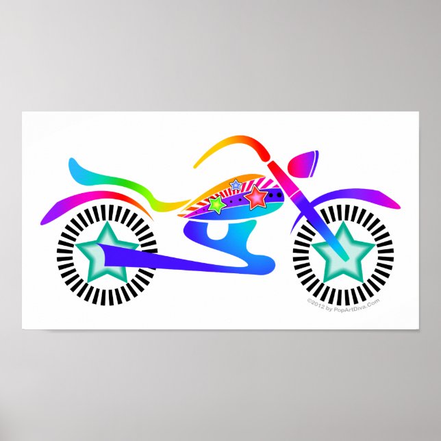 Pop Art MOTORRADFAHRRAD POSTER (Vorne)