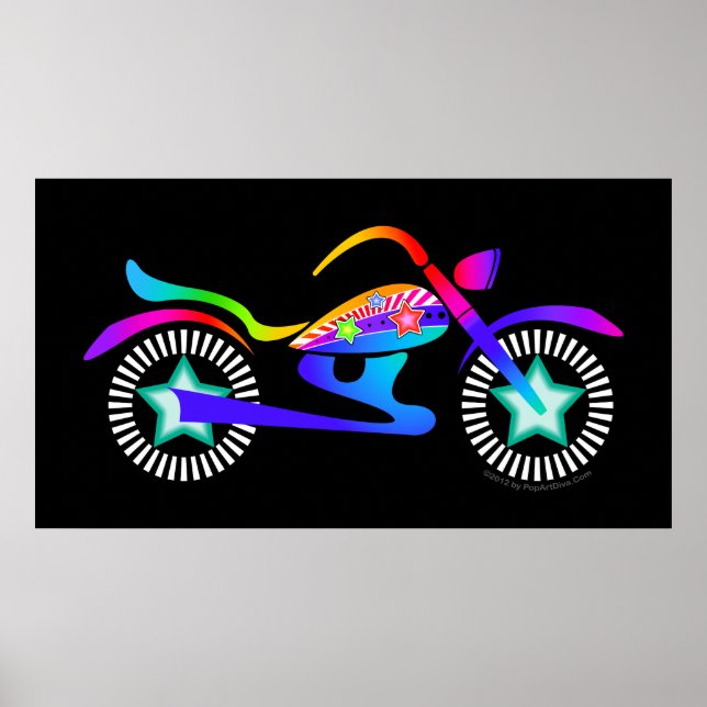 Pop Art MOTORRADFAHRRAD POSTER (Vorne)