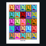 Pop Art Mozart | Rock Me Colorful Poster<br><div class="desc">Helle Farben verleihen diesen 25 grafischen Stylisierten Porträts des berühmten Komponisten Wolfgang Amadeus Mozart einen modernen Pop. Jedes Portrait ist in zwei verschiedenen Farbvarianten gestaltet und hat "Amadeus" unten in einem kühlen, sauberen Schriftart platziert. Unter den Porträts, in fett gedruckt Holzkohle, sind die Worte "Rock Me". Augenfrische, zeitgemäß und einzigartig!...</div>