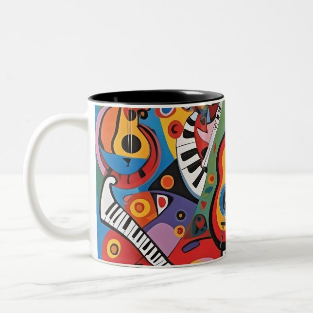 Pop Art musical 001 Zweifarbige Tasse (Links)