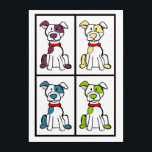 Pop Art Mutt / Bully Breed Acryl Wandkunst<br><div class="desc">Niedlicher,  farbiger Hund zeichnete,  dass ich in diesen Druck verwandelt habe. Mutt/Bully Breed</div>