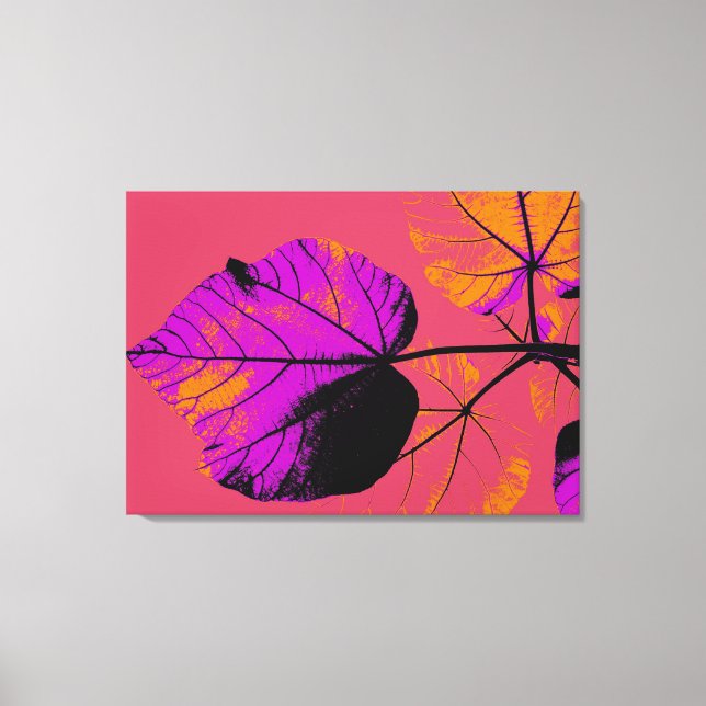 Pop Art Nah-up Leaf Abstrakt Leinwanddruck (Vorderseite)
