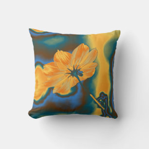 Pop Art Nah-up Yellow Cosmos Blume Kissen