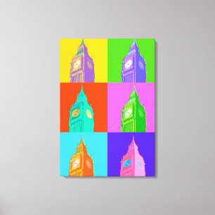 Pop Art Neon Big Ben Leinwanddruck