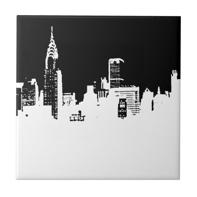 Pop Art New York City Keramik Tile Fliese (Vorderseite)