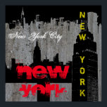 Pop Art New York City Manhattan Wolkenkratzer Poster<br><div class="desc">Zeitgenössischer Pop Art Art Digital Work - Freiheitsstatue,  Wolkenkratzer Art Poster</div>