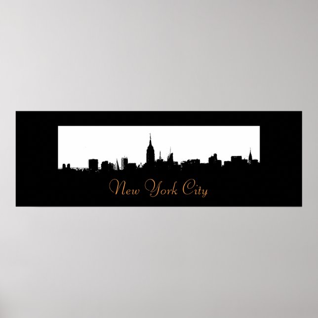 Pop Art New York City Skyline Silhouette Poster (Vorne)