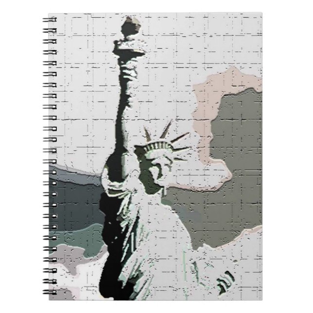 Pop Art New York - Lady Liberty Notebook Notizblock (Vorderseite)