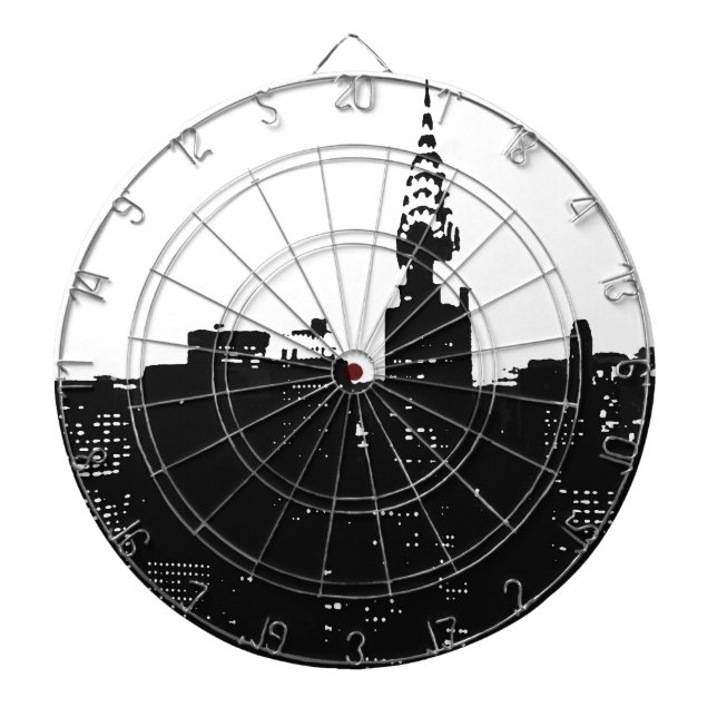 Pop Art New York Silhouette Dartscheibe (vorne)