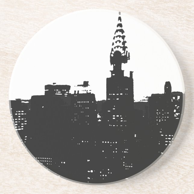 Pop Art New York Silhouette Getränkeuntersetzer (Vorne)