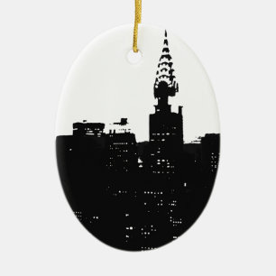 Pop Art New York Silhouette Keramik Ornament
