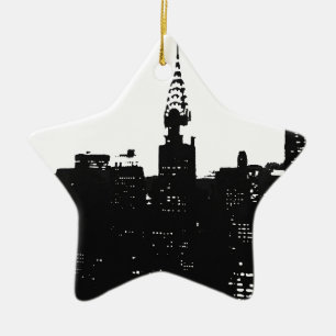 Pop Art New York Silhouette Keramikornament